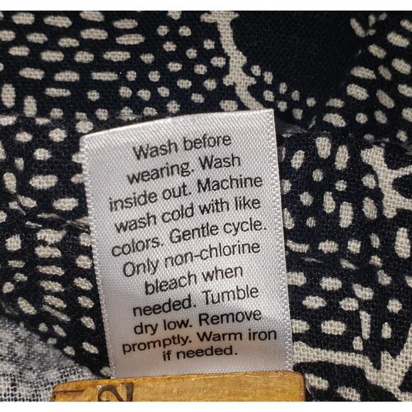 Sonoma Black Floral Wide Leg Pants 3X – Linen Blend Y2K Lounge Vibes - Picture 12 of 12